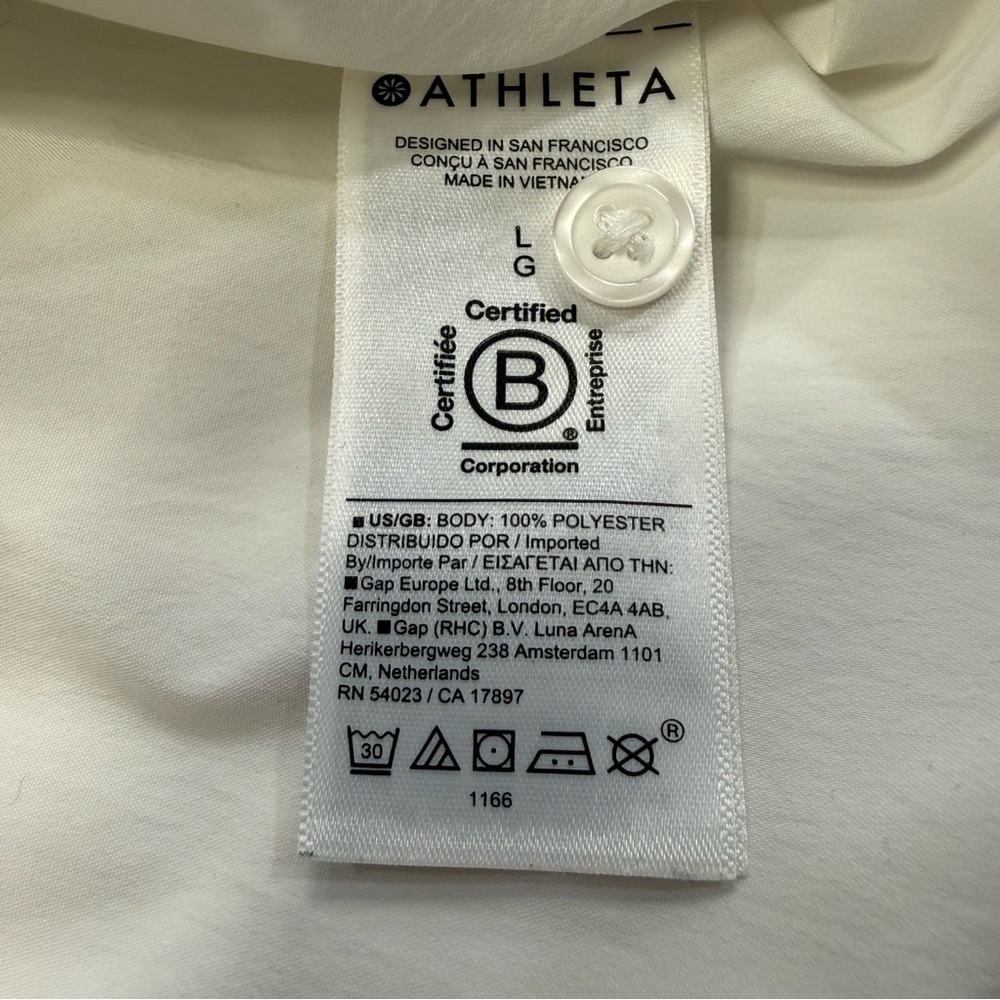 Athleta A-Frame Poplin Button Down UPF Shirt Women’s Large White - Picture 10 of 13